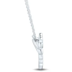 Lab Grown Diamond Bezel Heart Pendant In 14K White Gold (1/4 Ct. Tw.)
