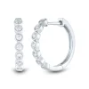 Lab Grown Diamond Bezel-Set Hoop Earrings In 14K White Gold (1/3 Ct. Tw.)