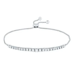 Lab Grown Diamond Bolo Bracelet In 14K White Gold (1 Ct. Tw.)
