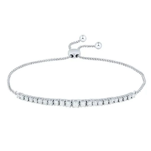 Lab Grown Diamond Bolo Bracelet In 14K White Gold (1 Ct. Tw.)