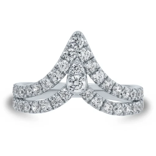 Lab Grown Diamond Chevron Ring In 14K White Gold (1 Ct. Tw.)