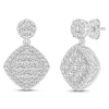 Lab Grown Diamond Cluster Drop Earrings In 14K White Gold (1 3/8 Ct. Tw.)