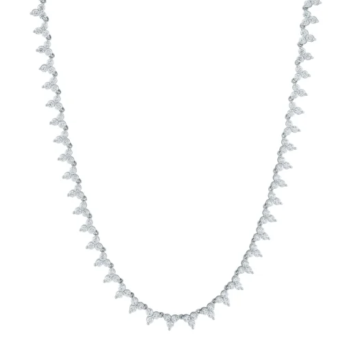Lab Grown Diamond Cluster Necklace In 14K White Gold (3 Ct. Tw.)