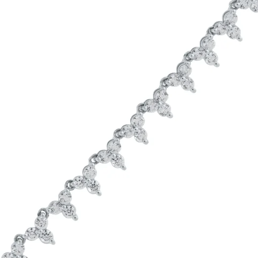 Lab Grown Diamond Cluster Necklace In 14K White Gold (3 Ct. Tw.)