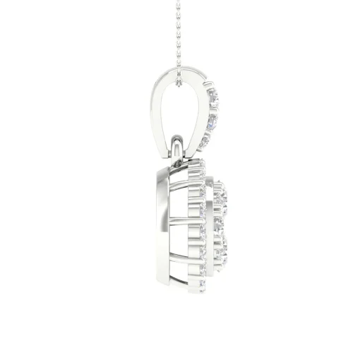 Lab Grown Diamond Cluster Pendant In 14K White Gold (3/8 Ct. Tw.)