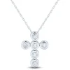 Lab Grown Diamond Cross Bezel Pendant In 14K White Gold (1/4 Ct. Tw.)