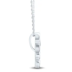 Lab Grown Diamond Cross Bezel Pendant In 14K White Gold (1/4 Ct. Tw.)