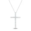 Lab Grown Diamond Cross Pendant In 14K White Gold (5/8 Ct. Tw.)