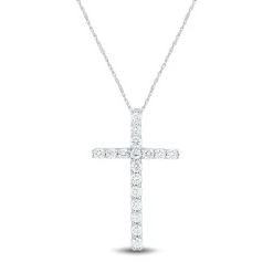 Lab Grown Diamond Cross Pendant In 14K White Gold (5/8 Ct. Tw.)