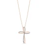 Lab Grown Diamond Cross Pendant In 10K Rose Gold (1/5 Ct. Tw.)