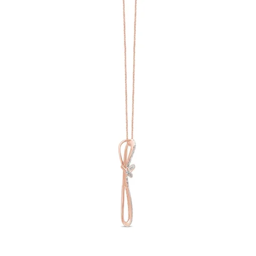 Lab Grown Diamond Cross Pendant In 10K Rose Gold (1/5 Ct. Tw.)