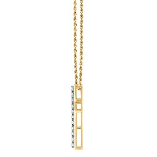 Lab Grown Diamond Cross Pendant In 10K Yellow Gold (1 Ct. Tw.)