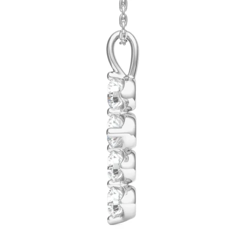 Lab Grown Diamond Cross Pendant In 14K White Gold (1 Ct. Tw.)