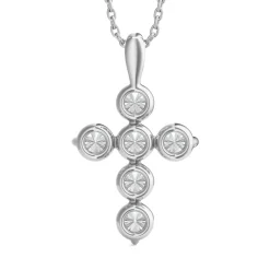 Lab Grown Diamond Cross Pendant In 14K White Gold (1 Ct. Tw.)