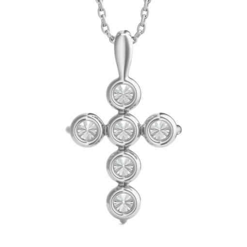 Lab Grown Diamond Cross Pendant In 14K White Gold (1 Ct. Tw.)