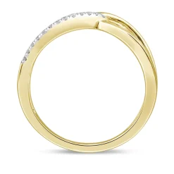 Lab Grown Diamond Crossover Ring In 10K Yellow Gold (1/7 Ct. Tw.)