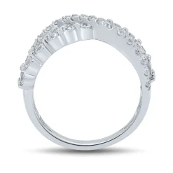 Lab Grown Diamond Crossover Ring In 14K White Gold (1 1/2 Ct. Tw.)