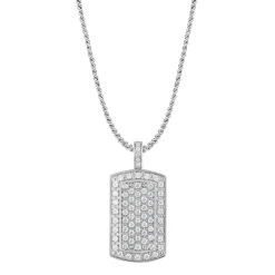 Lab Grown Diamond Dog Tag In 10K White Gold (2 Ct. Tw.)