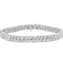 Lab Grown Diamond Double Row Tennis Bracelet In 14K White Gold (10 Ct. Tw.)