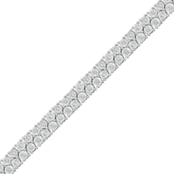 Lab Grown Diamond Double Row Tennis Bracelet In 14K White Gold (10 Ct. Tw.)