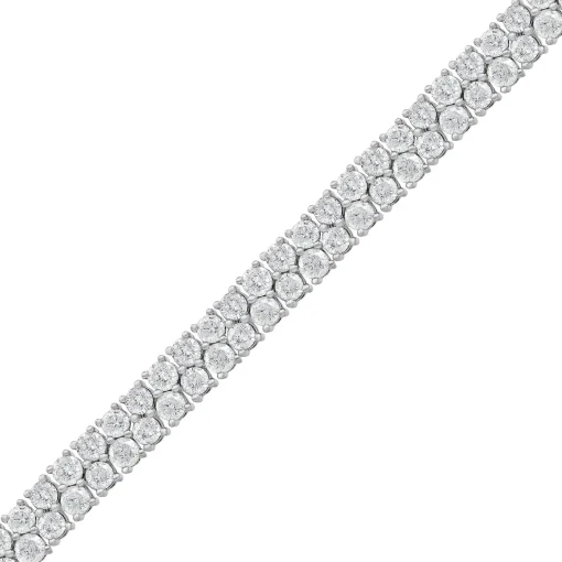 Lab Grown Diamond Double Row Tennis Bracelet In 14K White Gold (10 Ct. Tw.)