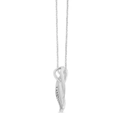 Lab Grown Diamond Double Heart Pendant In 10K White Gold (1/7 Ct. Tw.)