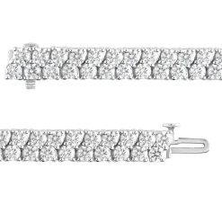 Lab Grown Diamond Double Row Tennis Bracelet In 14K White Gold (10 Ct. Tw.)