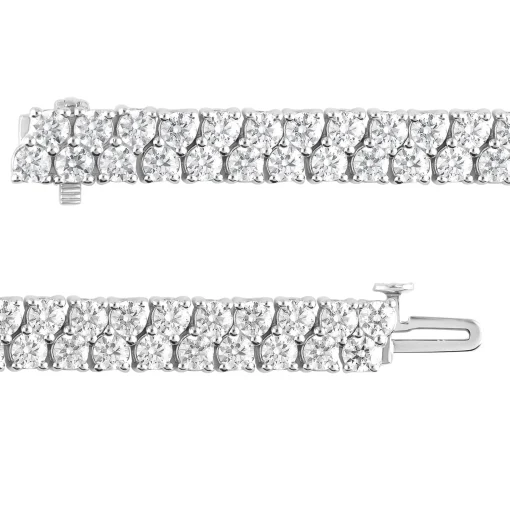 Lab Grown Diamond Double Row Tennis Bracelet In 14K White Gold (10 Ct. Tw.)
