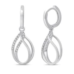 Lab Grown Diamond Drop Earrings In 10K White Gold (1/5 Ct. Tw.)
