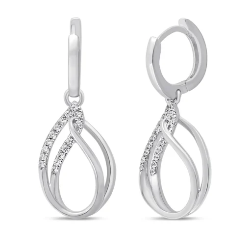 Lab Grown Diamond Drop Earrings In 10K White Gold (1/5 Ct. Tw.)