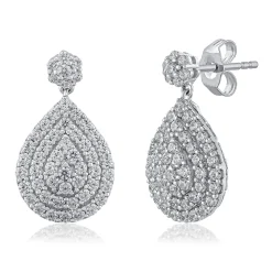 Lab Grown Diamond Drop Earrings In 14K White Gold (1 Ct. Tw.)
