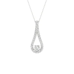 Lab Grown Diamond Drop Pendant In 14K White Gold (3/8 Ct. Tw.)