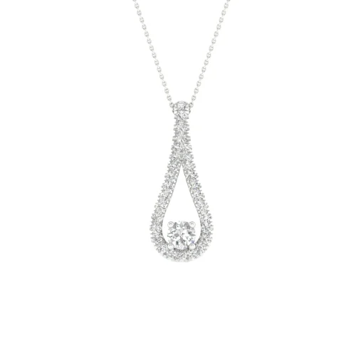 Lab Grown Diamond Drop Pendant In 14K White Gold (3/8 Ct. Tw.)