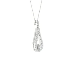 Lab Grown Diamond Drop Pendant In 14K White Gold (3/8 Ct. Tw.)