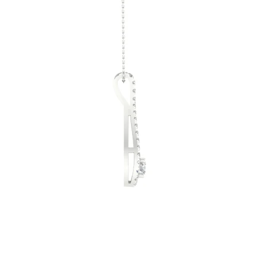 Lab Grown Diamond Drop Pendant In 14K White Gold (3/8 Ct. Tw.)