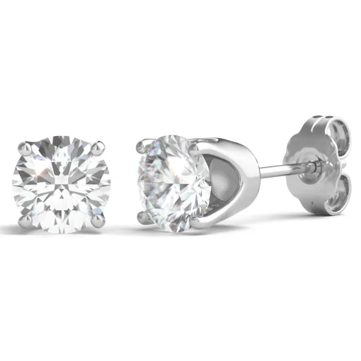 Lab Grown Diamond Earrings With U-Prong Setting In 14K White Gold (5/8 Ct. Tw.)