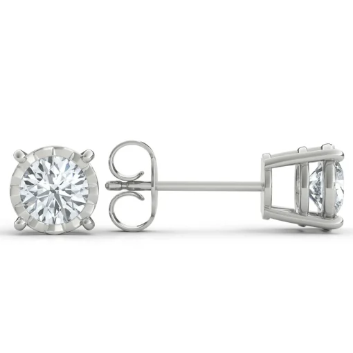 Lab Grown Diamond Earrings With Illusion Settings In 14K White Gold (3/4 Ct. Tw.)