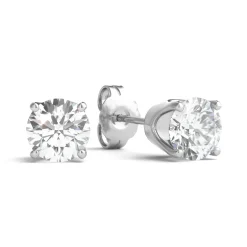 Lab Grown Diamond Earrings With U-Prong Setting In 14K White Gold (5/8 Ct. Tw.)