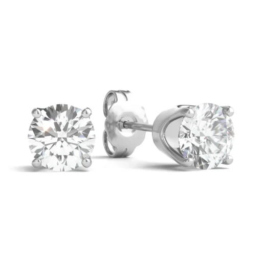 Lab Grown Diamond Earrings With U-Prong Setting In 14K White Gold (5/8 Ct. Tw.)