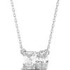 Lab Grown Diamond Emerald And Oval Necklace In 14K White Gold (1 Ct. Tw.)
