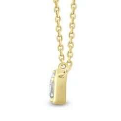 Lab Grown Diamond Emerald-Cut Bezel Pendant In 14K Yellow Gold (1/3 Ct. Tw.)