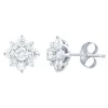 Lab Grown Diamond Flower Stud Earrings In 14K White Gold (3/4 Ct. Tw.)