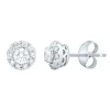 Lab Grown Diamond Halo Earrings In 14K White Gold