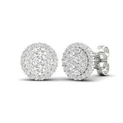 Lab Grown Diamond Halo Earrings In 14K White Gold (3/4 Ct. Tw.)
