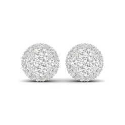 Lab Grown Diamond Halo Earrings In 14K White Gold (3/4 Ct. Tw.)