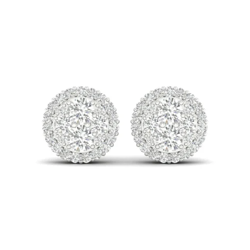 Lab Grown Diamond Halo Earrings In 14K White Gold (3/4 Ct. Tw.)