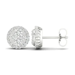 Lab Grown Diamond Halo Earrings In 14K White Gold (3/4 Ct. Tw.)