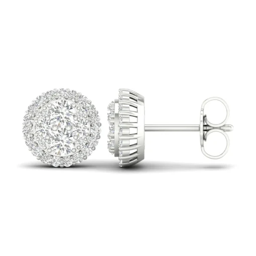 Lab Grown Diamond Halo Earrings In 14K White Gold (3/4 Ct. Tw.)
