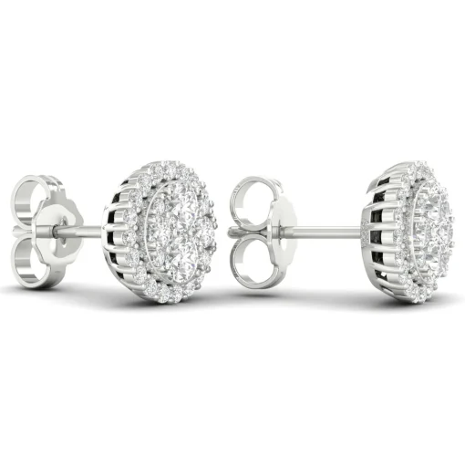 Lab Grown Diamond Halo Earrings In 14K White Gold (3/4 Ct. Tw.)