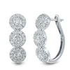 Lab Grown Diamond Halo Hoop Earrings In 14K White Gold (2 1/4 Ct. Tw.)
